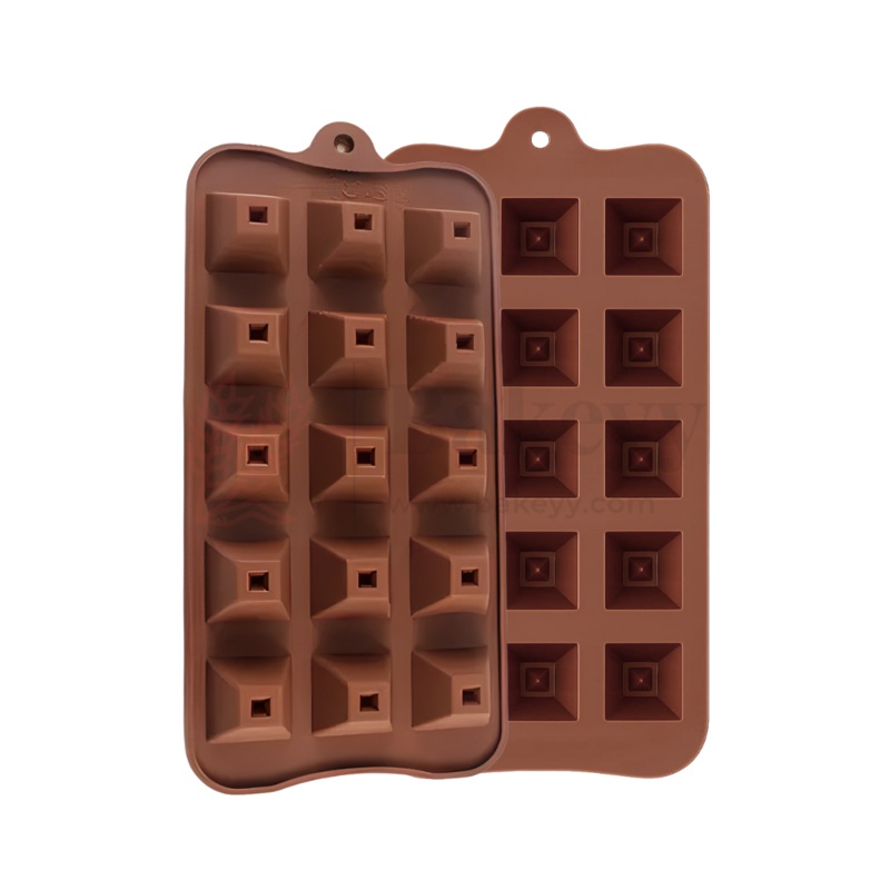 15-Cavity | Pyramid Shape Silicone Chocolate Mould | Non-Stick Baking & Candy Making Tray | 1 Piece
