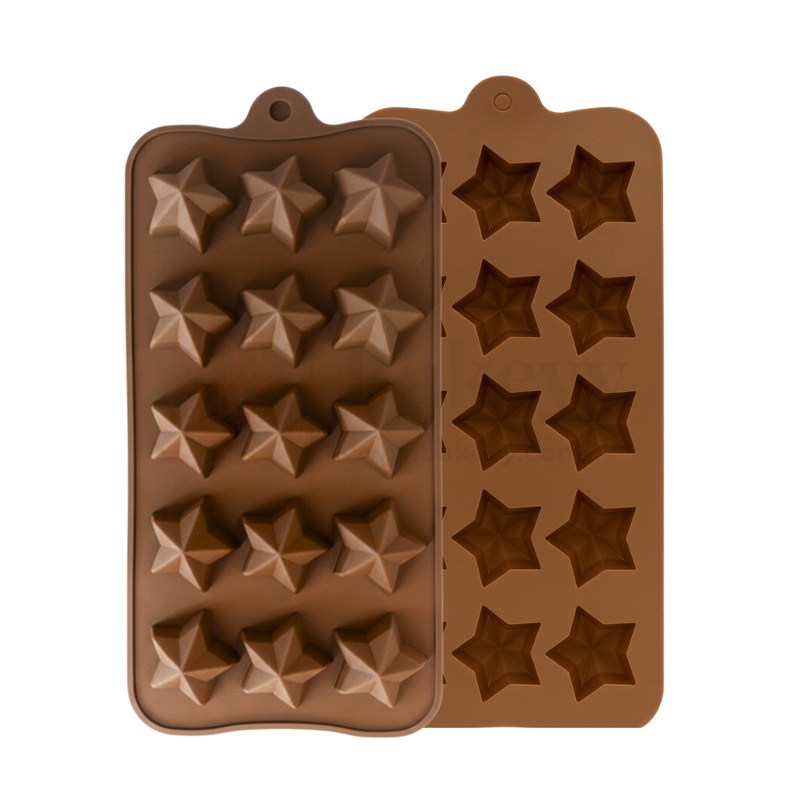 15-Cavity | Star Shaped Silicone Chocolate Mould | Non-Stick Baking & Candy Making Tray | 1 Piece