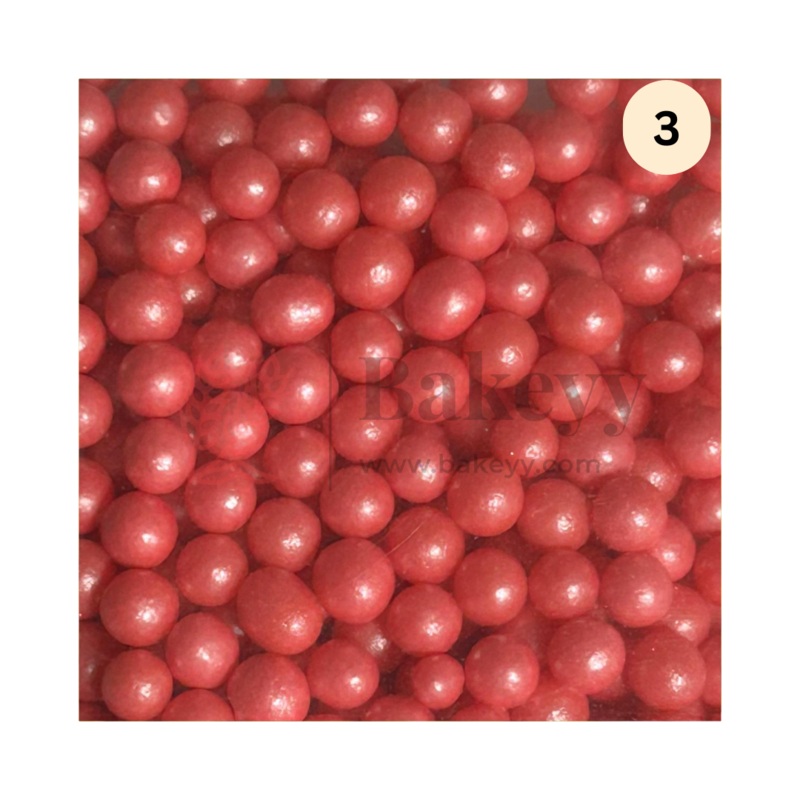 3 | Red Edible Sprinkle Balls | Sprinkle for Cake, Cupcake, Brownies Decoration