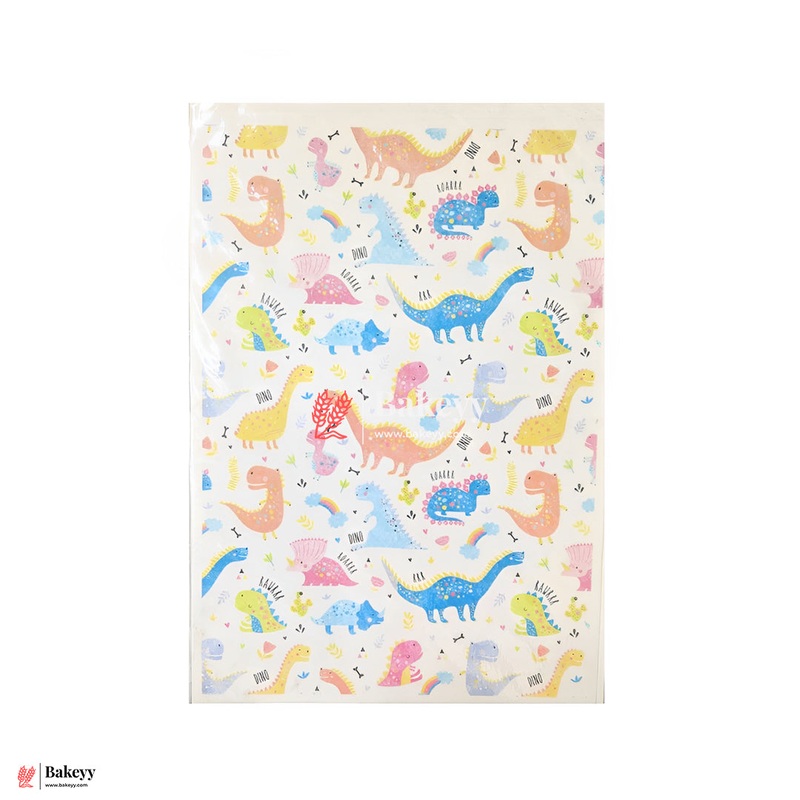Colorful Dinosaur Edible Cake Sheet  Fun Cartoon Design | Pack Of 1