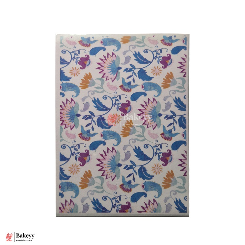 Colorful Edible Wafer Sheet  Artistic Floral Paisley Design  | Pack Of 1