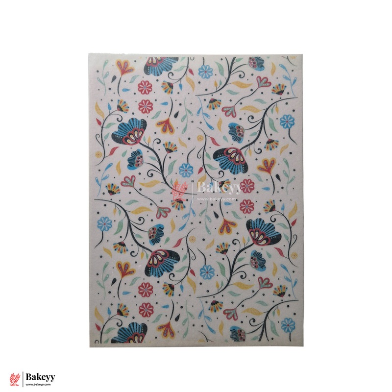 Colorful Edible Wafer Sheet  Colorful Butterfly & Floral Design| Pack Of 1