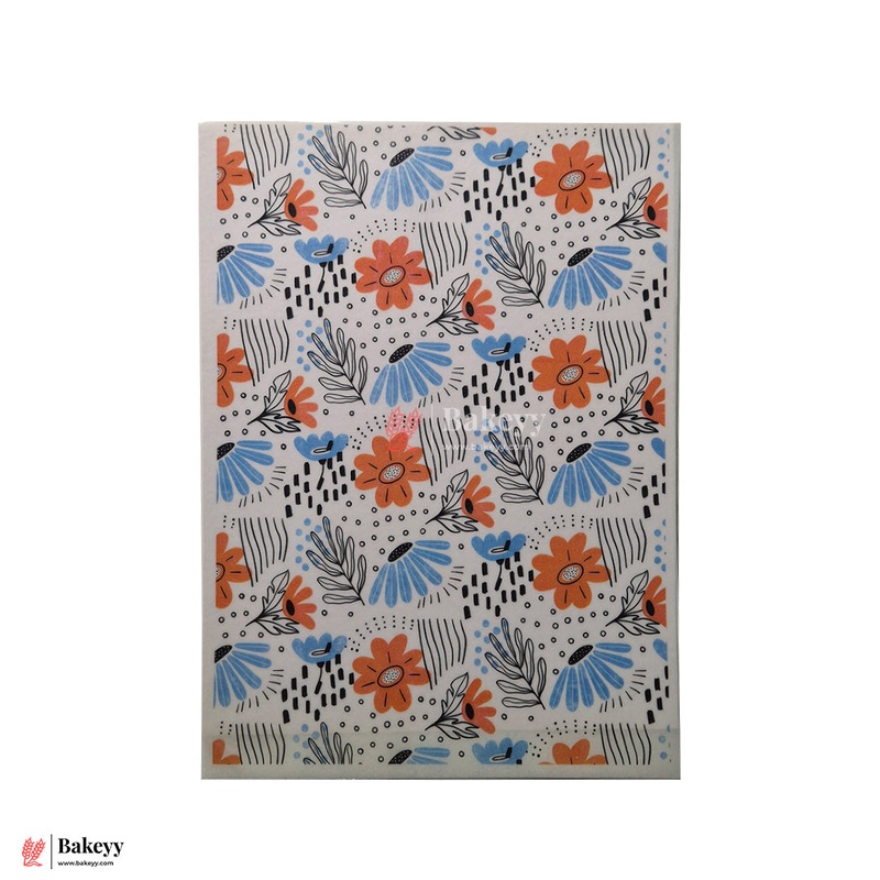 Colorful Edible Wafer Sheet  Modern Floral Art Print | Pack Of 1