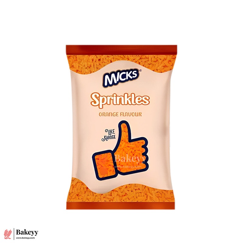 Micks Orange Flavoured Sprinkles  Premium Baking Toppings-200g