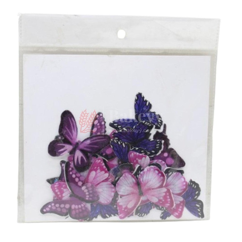 Pre-Cut Fancy Wafer Decor | Edible | Multicolour Butterfly