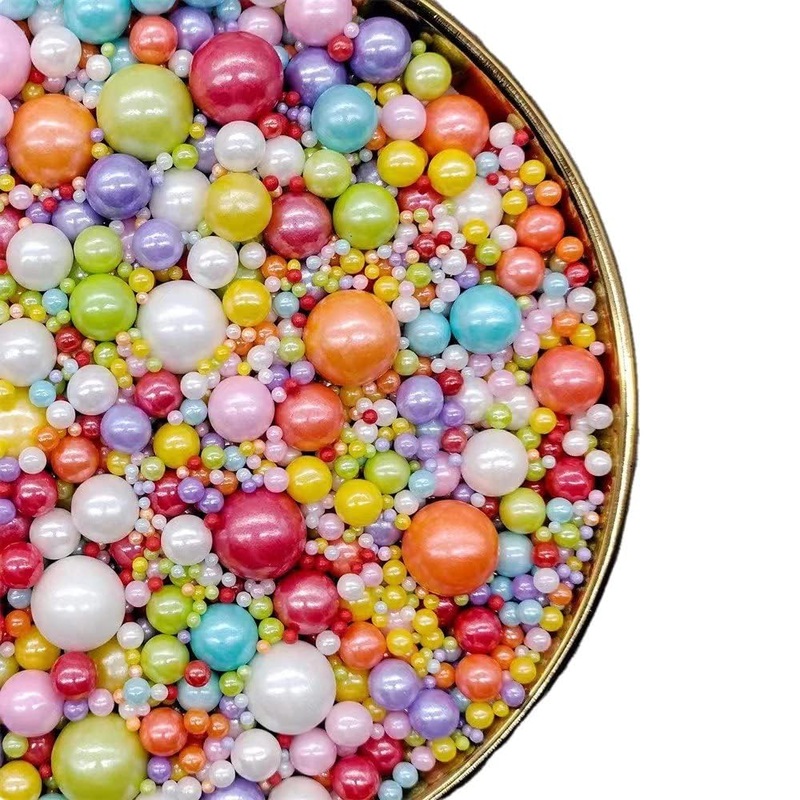 Rainbow Edible Pearl Sprinkles -7  Sizes Mix
