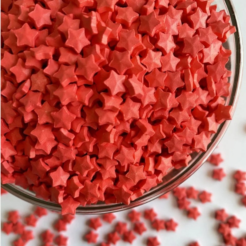 Red Metallic Star Sugar Confetti