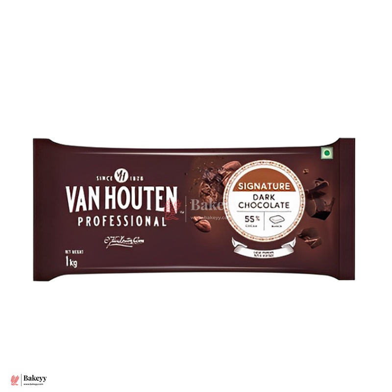Van Houten Professional Signature Dark Chocolate Block  55% Cocoa | 1kg Baking Dark Chocolate