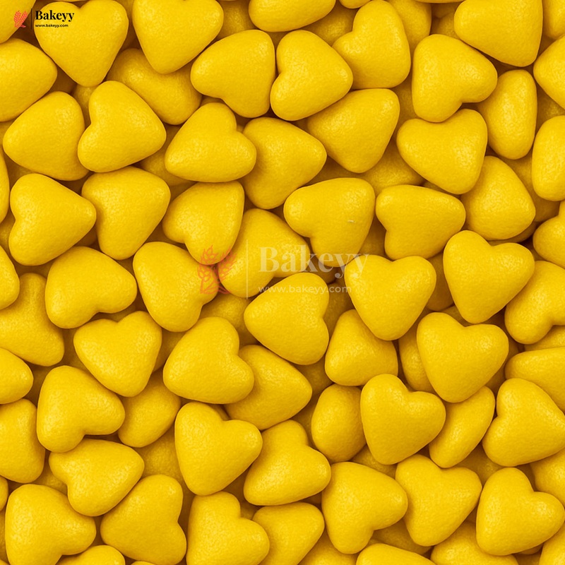 Yellow Heart-Shaped Edible Sprinkles| Cupcake| Dessert Decoration | Metallic Finish
