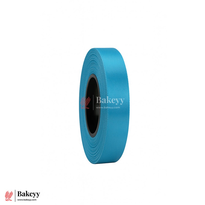 0.5 inch |18 Mtr Light Blue Satin Ribbon Roll  High-Quality Decorative Ribbon for Gift Wrapping & Crafts| 1 Roll