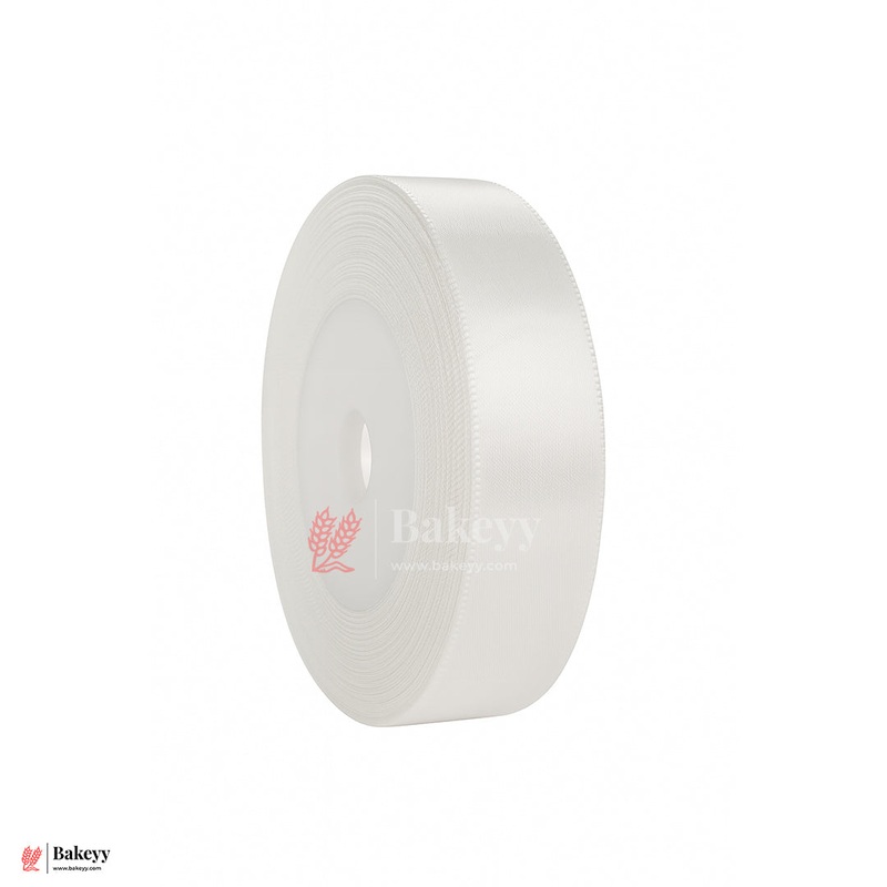 0.5 inch |18 Mtr White Satin Ribbon Roll  High-Quality Decorative Ribbon for Gift Wrapping & Crafts| 1 Roll