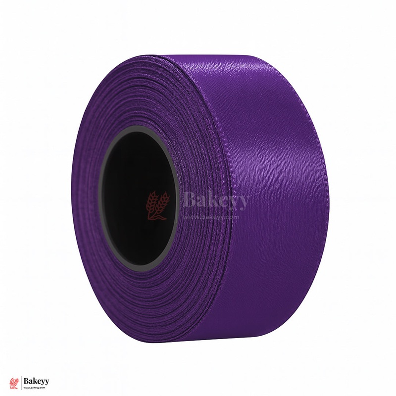 1 inch |18 Mtr Purple Satin Ribbon Roll  High-Quality Decorative Ribbon for Gift Wrapping & Crafts| 1 Roll
