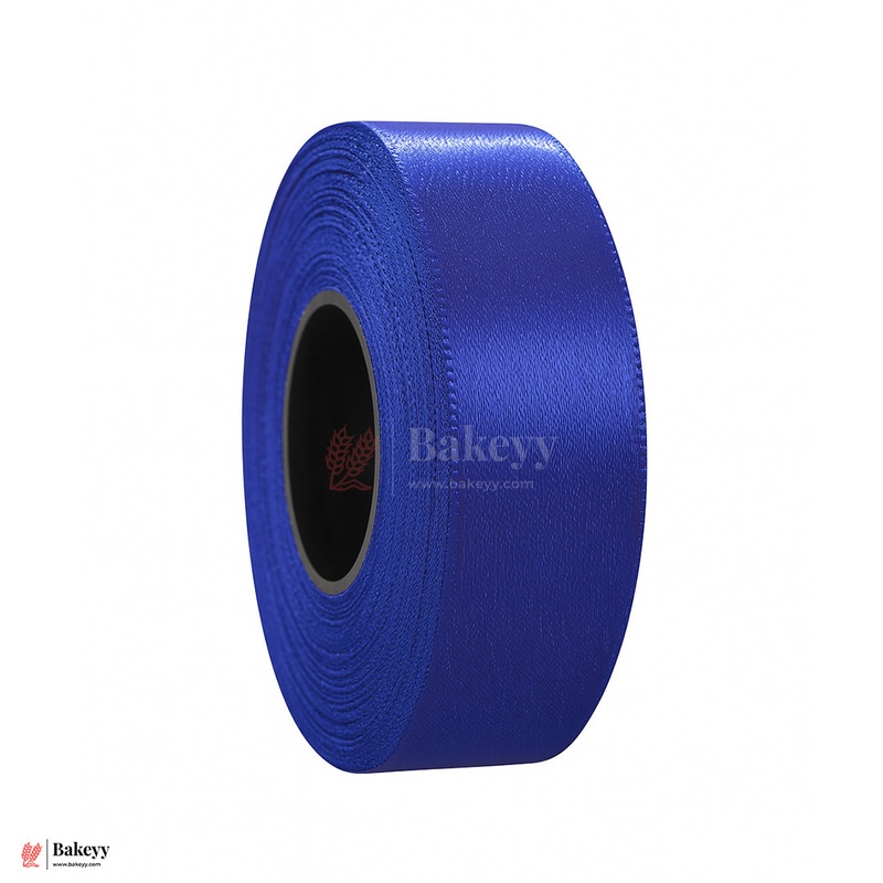 1 inch |18 Mtr Royal Blue Satin Ribbon Roll  High-Quality Decorative Ribbon for Gift Wrapping & Crafts
