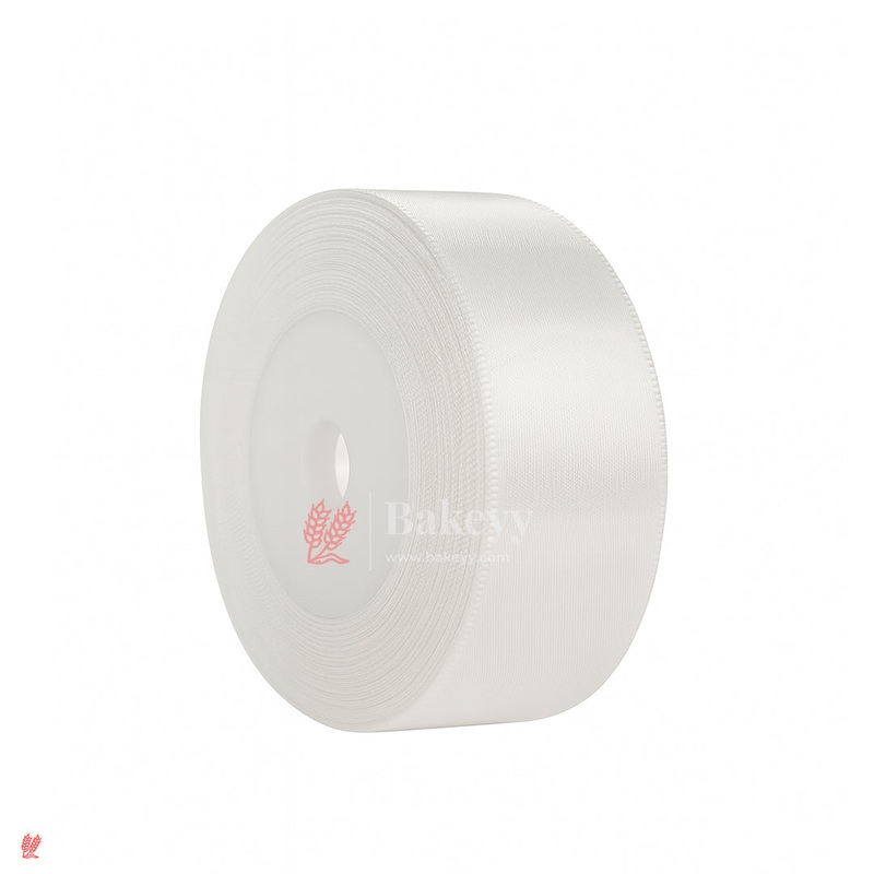 1 inch |18 Mtr White Satin Ribbon Roll  High-Quality Decorative Ribbon for Gift Wrapping & Crafts| 1 Roll