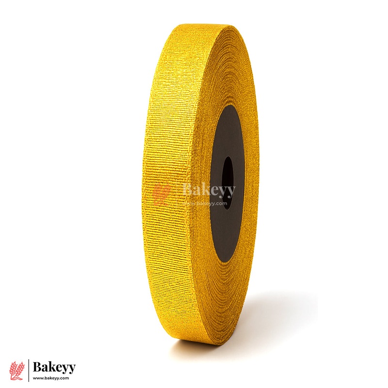 25mtr Premium 1.5cm Metallic Gold Ribbon Roll  Elegant Shiny Finish| 1 Roll