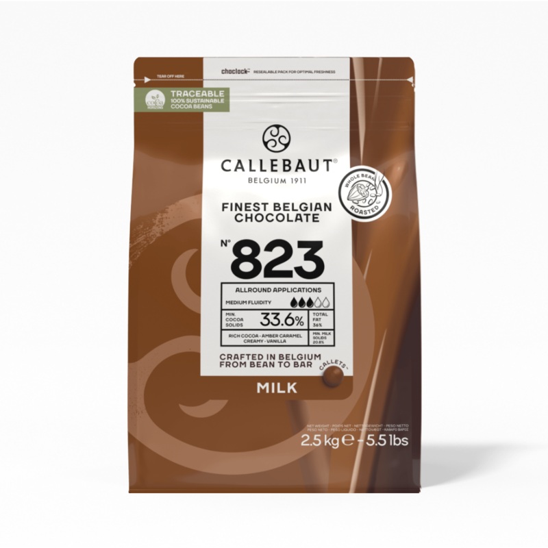Callebaut 823 - Milk Couverture Chocolate - 2.5kg