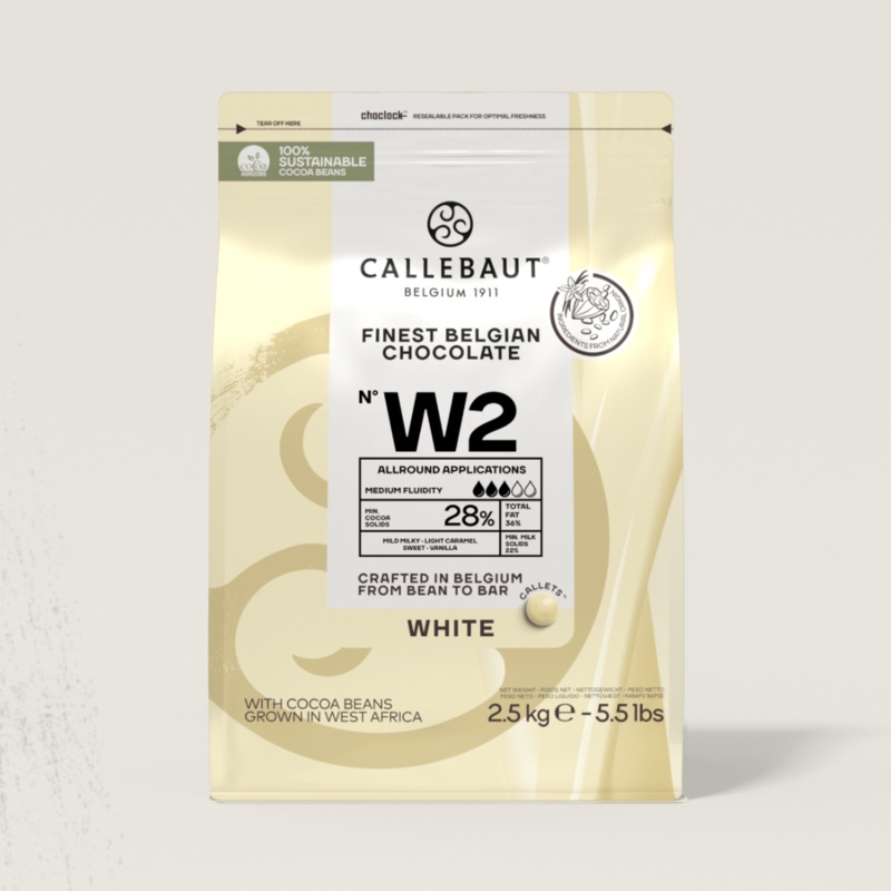Callebaut W2 - White Couverture Chocolate - 2.5kg