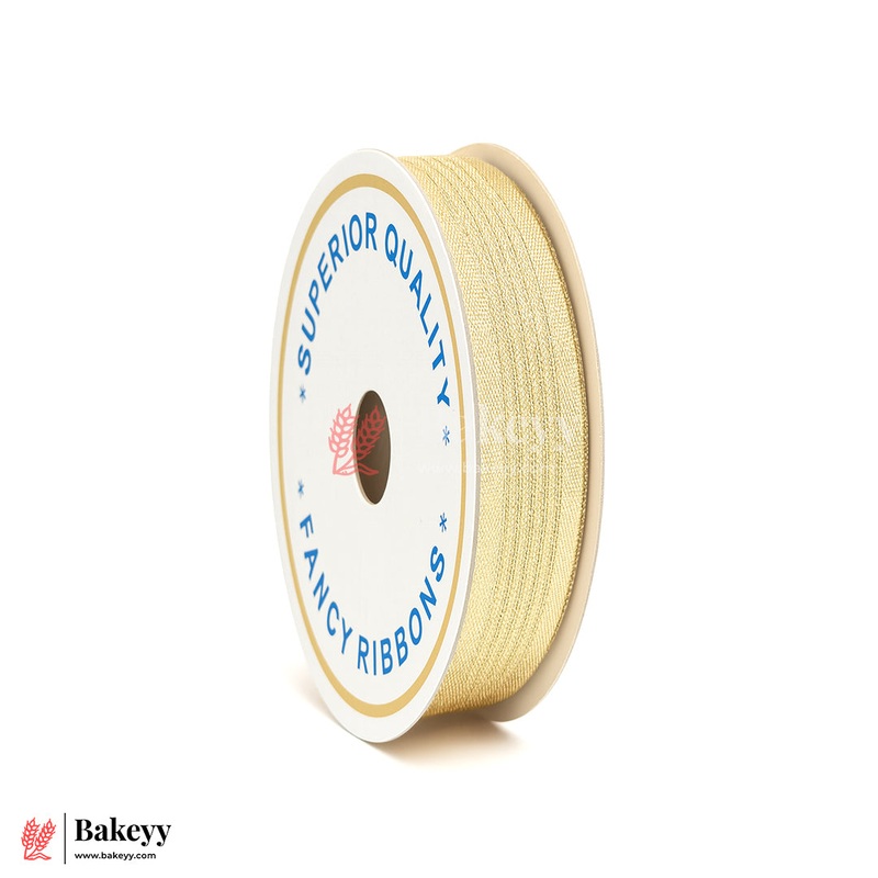 Gold Mesh Fancy Ribbon  1.5 cm x 18 Meters | Premium Metallic Finish | 1 Roll