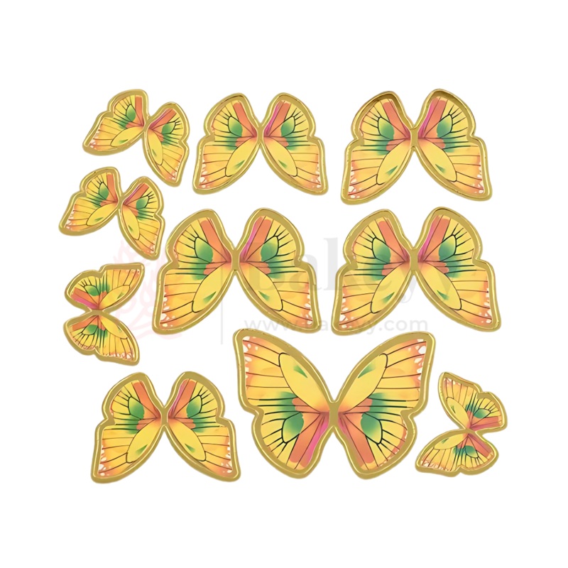 Golden Yellow | Butterfly Toppers | Elegant Decoration for Cakes, Cupcakes&Desserts|Setof10