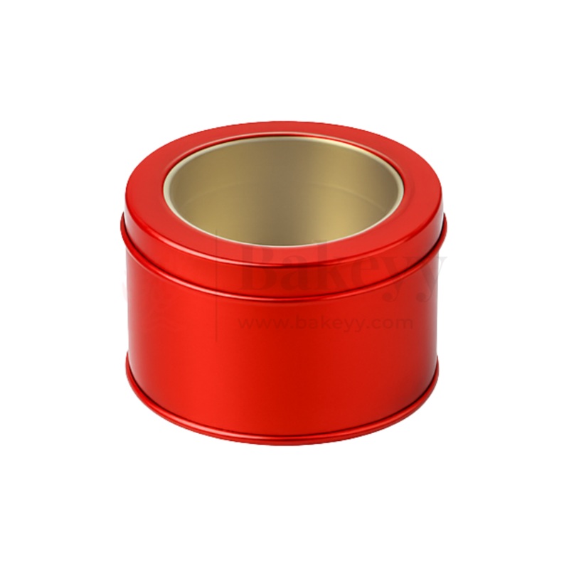 Round Tin Containers with Clear Lids | Gift Box, Chocolate Box, Sweet Box, Jewellery Box, Tin Box | Pack of 12