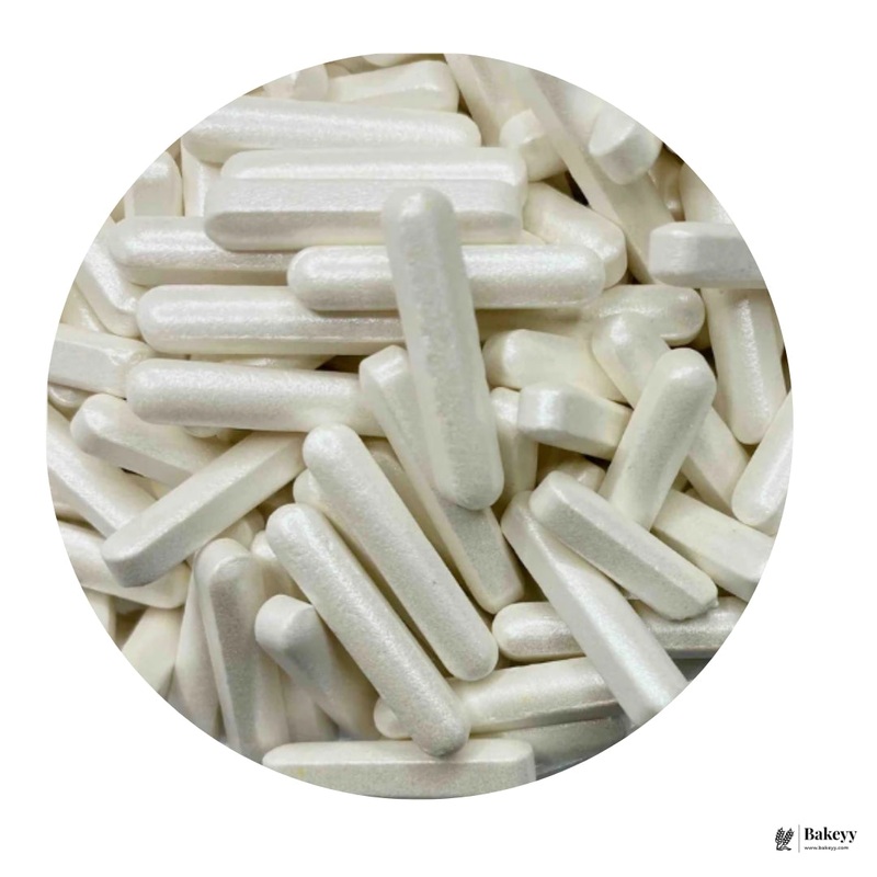White Edible Rod Sprinkles