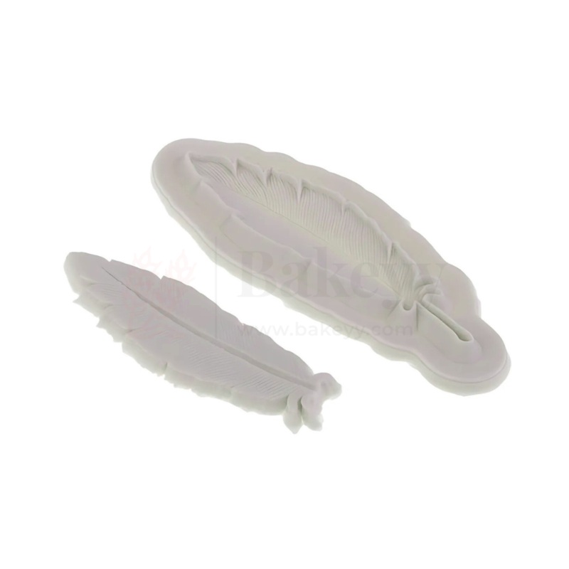 2 Feather Shape Silicone Fondant Mould - 1 Piece