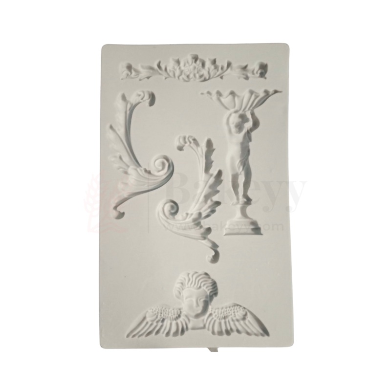 2490 | Victorian Angel & Scroll Relief Silicone Mould - 1 Piece