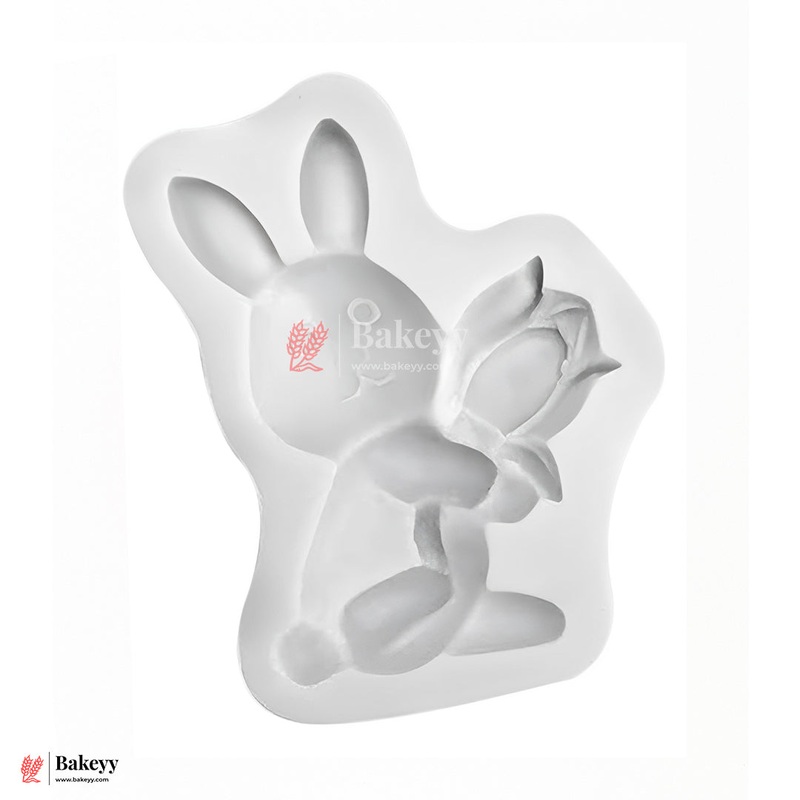 505 |  Bunny with Flower  Silicone Mould - 1 Piece