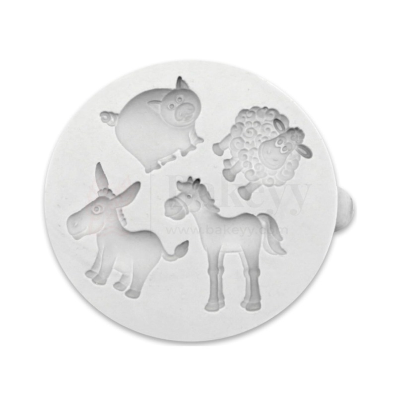 556 | Miniature Farm Animals Silicone Mould - 1 Piece