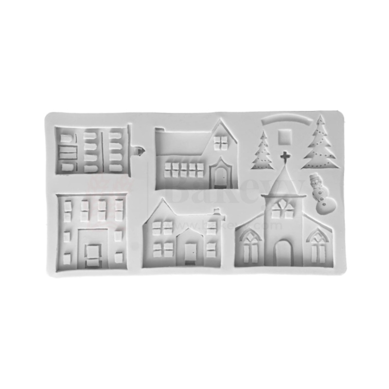 562 | Christmas Village Silicone Mould - 1 Piece