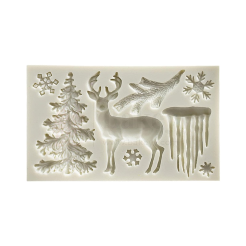 594 | Elk, Glacier & Christmas Tree Silicone Mould - 1 Piece
