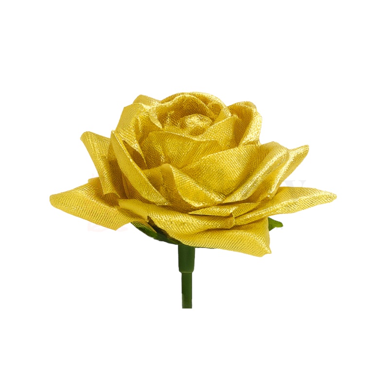 6cm | Metallic Gold Artificial Rose - Pack of 10