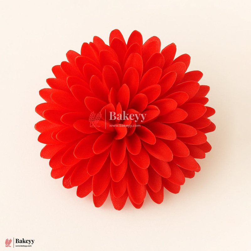 8cm Artificial Red Dahlia Flower  | With Out Stem |Pack of 10