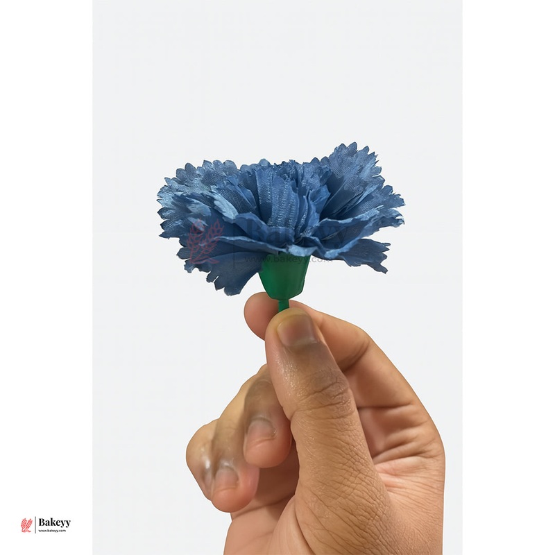 8cm Lorvox Carnation Light Navy Blue Flower |Pack of 10