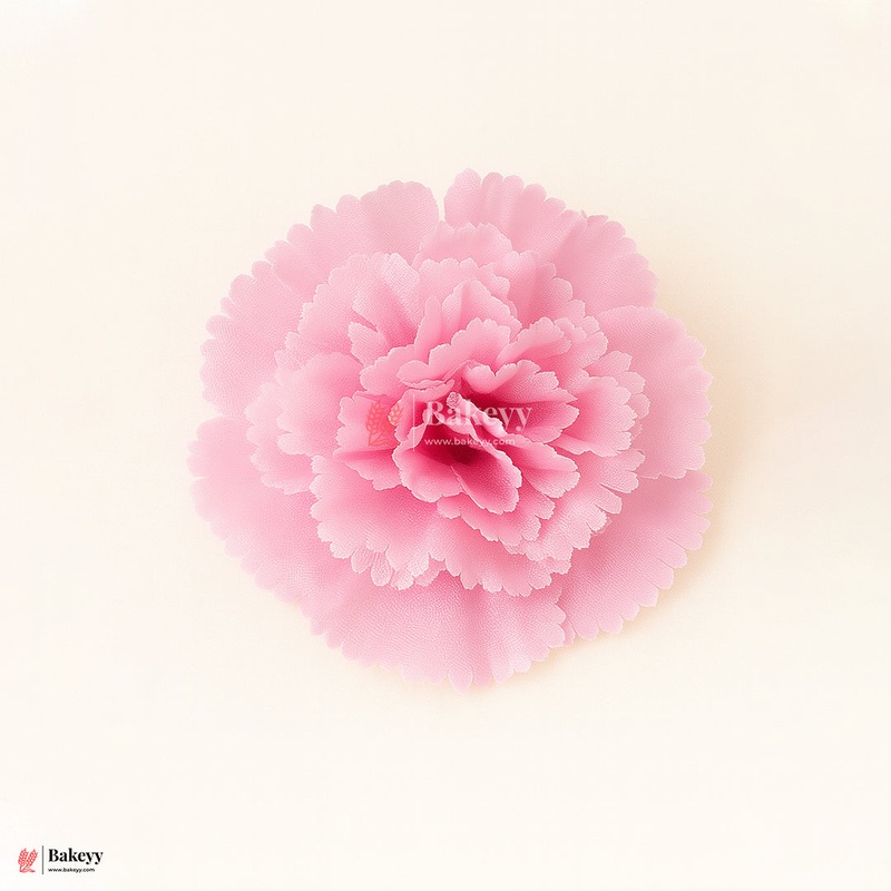 8cm Lorvox Carnation Light Pink Flower | With Out Stem |Pack of 10