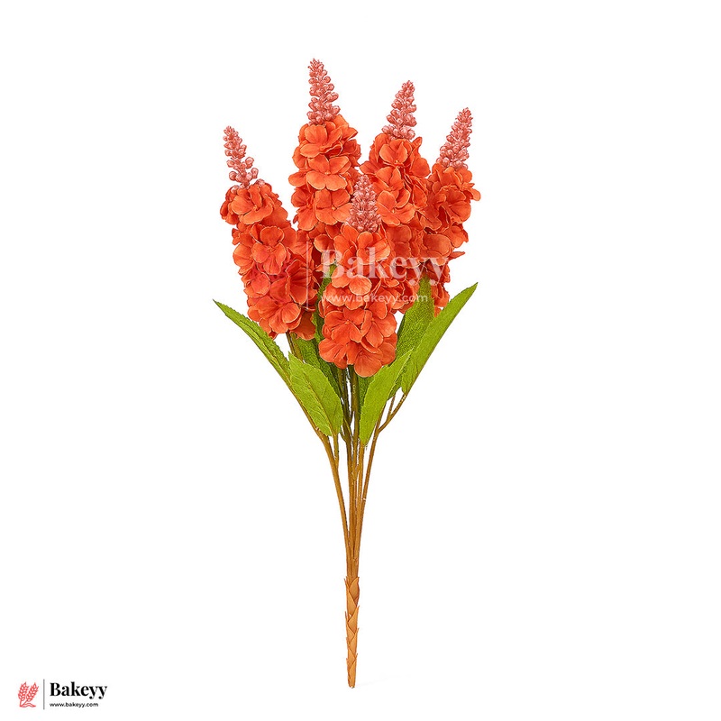 Artificial Delphinium Flower Bunch  60cm | Peach | Decorative Stick for Home & Events | Pack Of 1