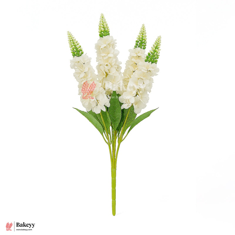 Artificial Delphinium Flower Bunch  60cm |  White | Decorative Stick for Home & Events | Pack Of 1