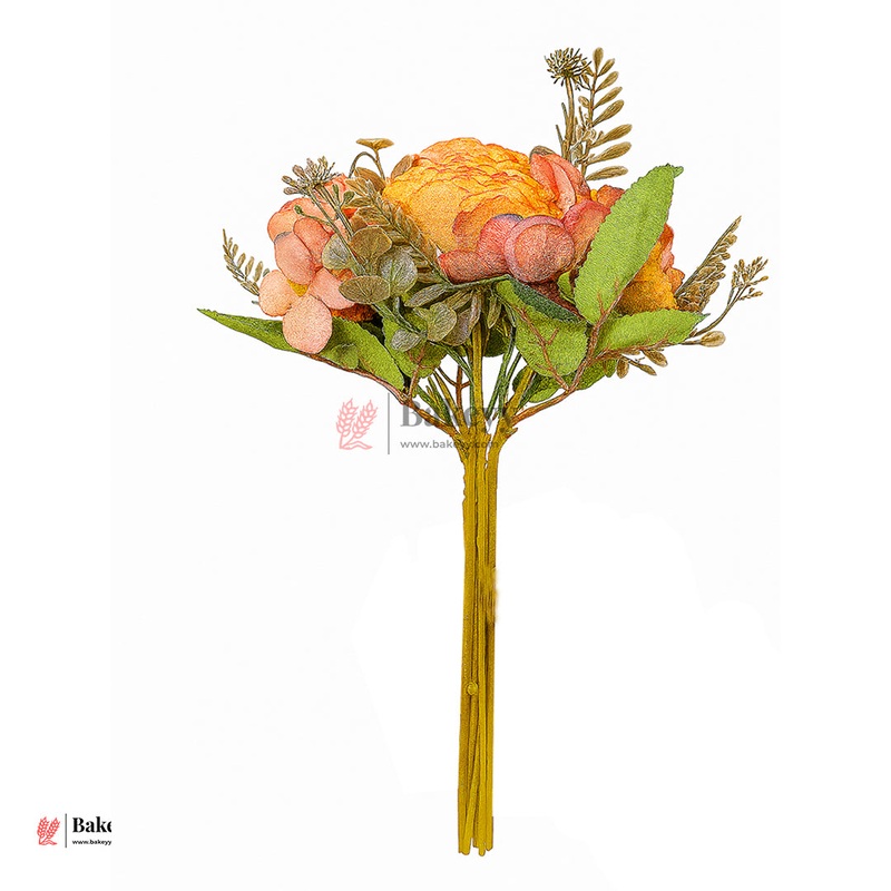 Artificial Flower 30cm |Mixed Bloom  4 Stem Mini Bouquet