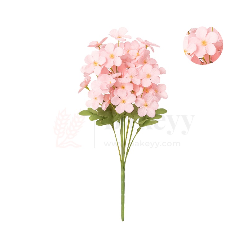Artificial Peach Blossom Flower Bunch  28cm | Soft & Delicate Faux Floral Arrangement for Vase, Decor & Gifting | Pack of 1