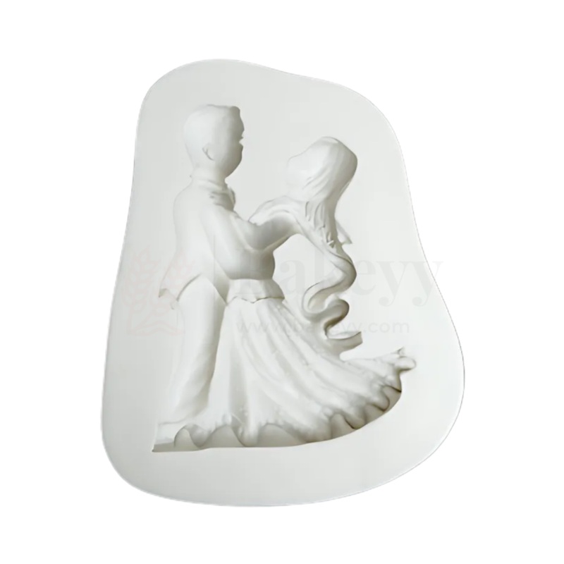Mini Dancing Couple Shape Silicone Fondant Mould - 1 Piece