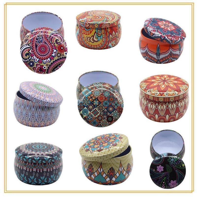 Empty Tin Matka Round Shaped Decorative Boxes | Pack Of 12 | Candle Tin Box | Different Designs