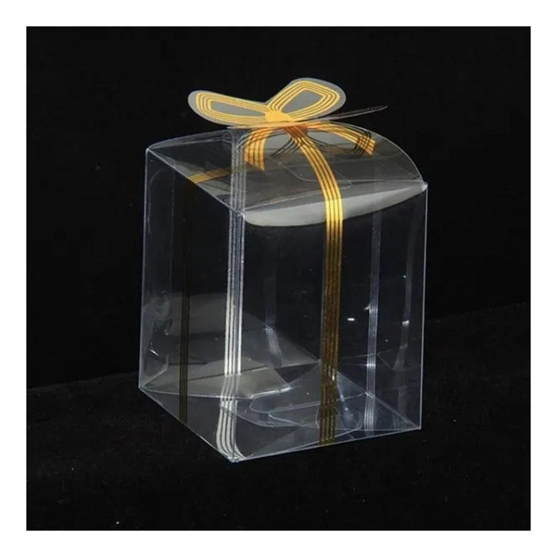 Gold Ribbon Design | PVC Chocolate Box | Gift Box | Goodie Box | medium | Pack of 10