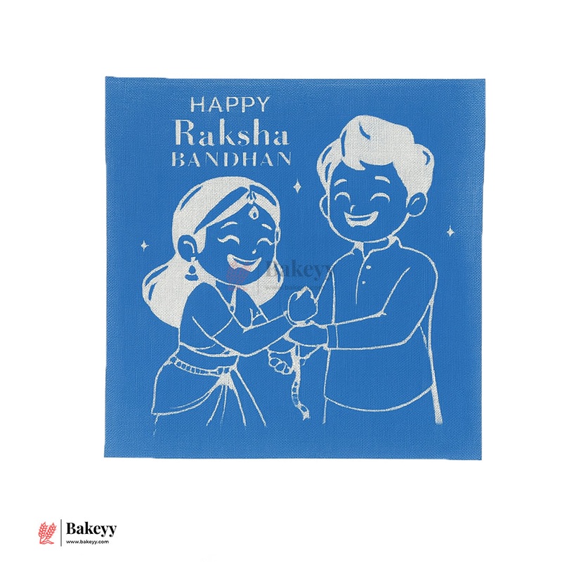 HAPPY RAKSHA BANDHAN Printed Mesh Stencil Sheet  Cake & Balloon Design | 12x11cm