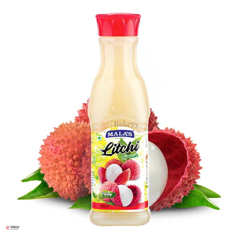 Mala's Litchi Crush  Pulpy Fruit Syrup for Refreshing Drinks & Desserts | (750ml)