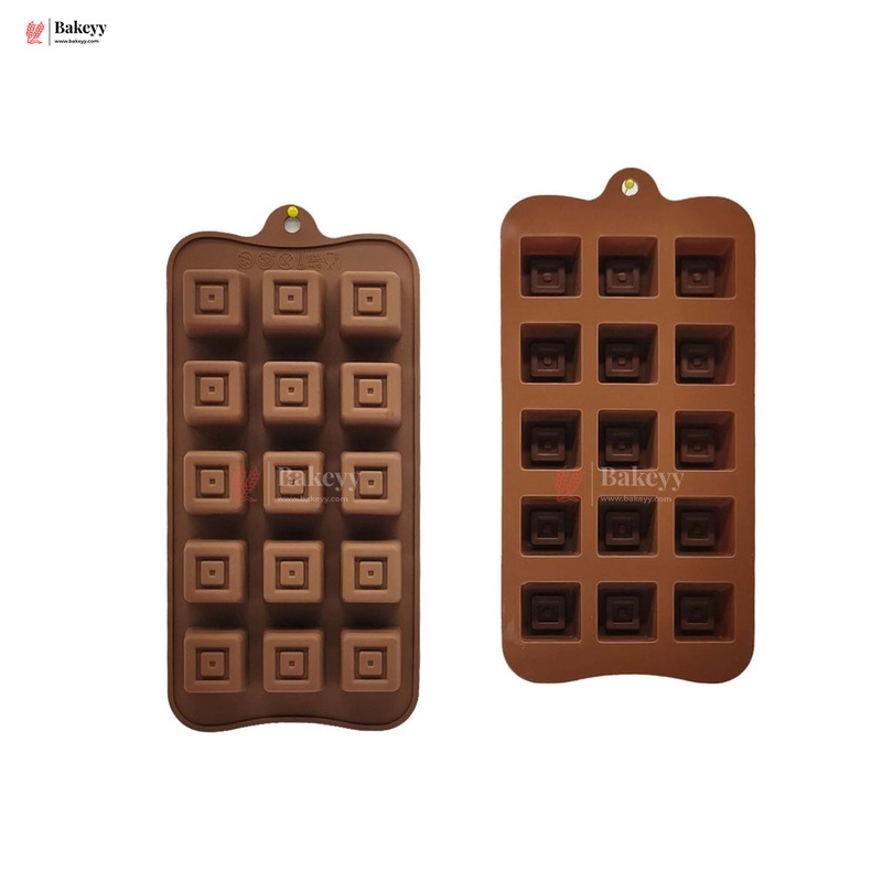 Silicone Square Layered Chocolate Mould  15 Cavity Geometric Design Tray| 1 Piece