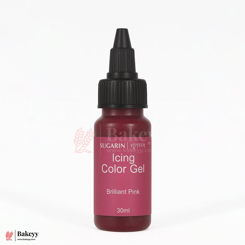 Sugarin Brilliant Pink Icing Color Gel  30ml | Vibrant Food Gel Color for Cakes, Fondant & More