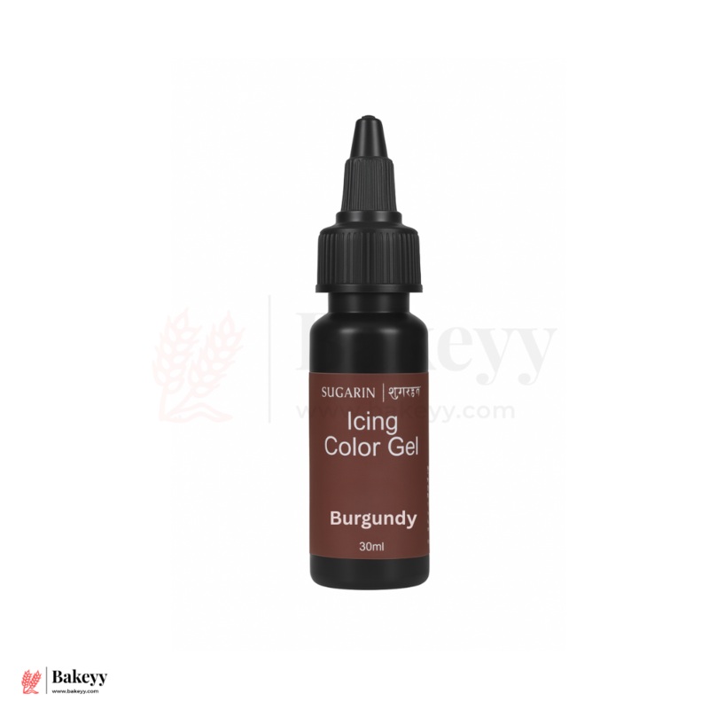 Sugarin Burgundy Icing Color Gel  30ml | Vibrant Food Gel Color for Cakes, Fondant & More