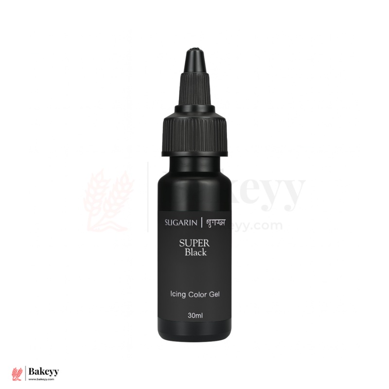 Sugarin Super Black Icing Color Gel  30ml | Intense Red Gel Color for Cakes, Cupcakes & Desserts