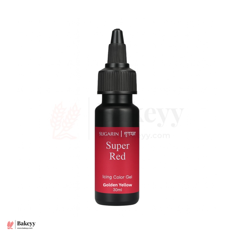 Sugarin Super Red Icing Color Gel  30ml | Intense Red Gel Color for Cakes, Cupcakes & Desserts