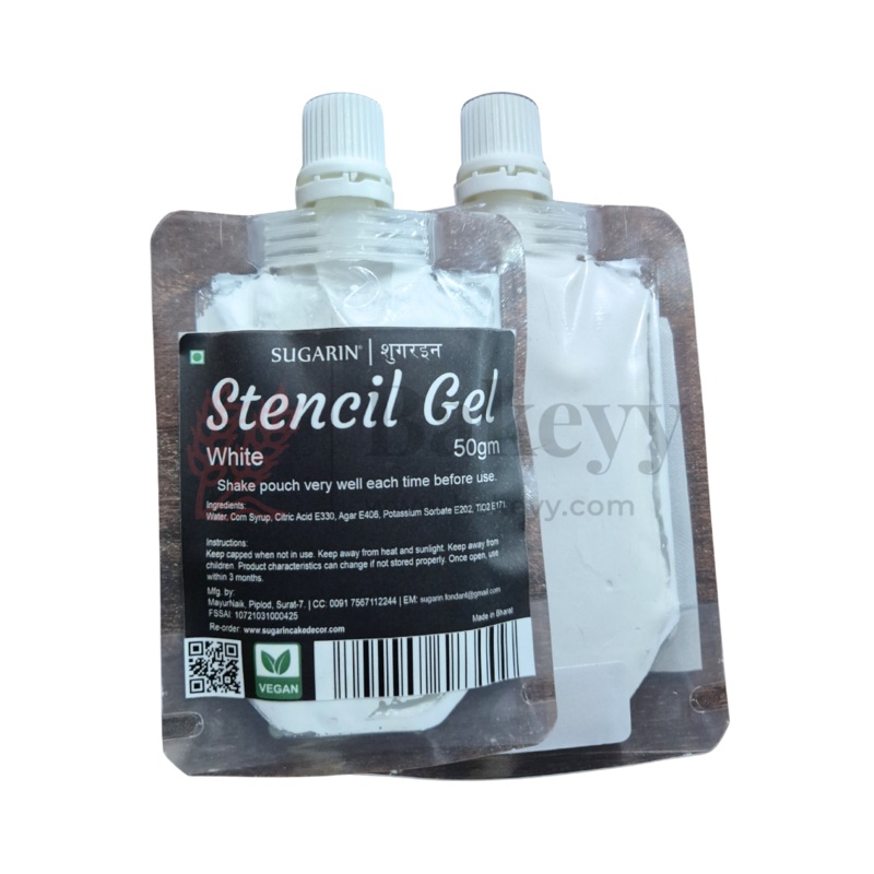 Sugarin White Edible Stencil Gel - 50g | Vegan Classic Cake Texture Gel